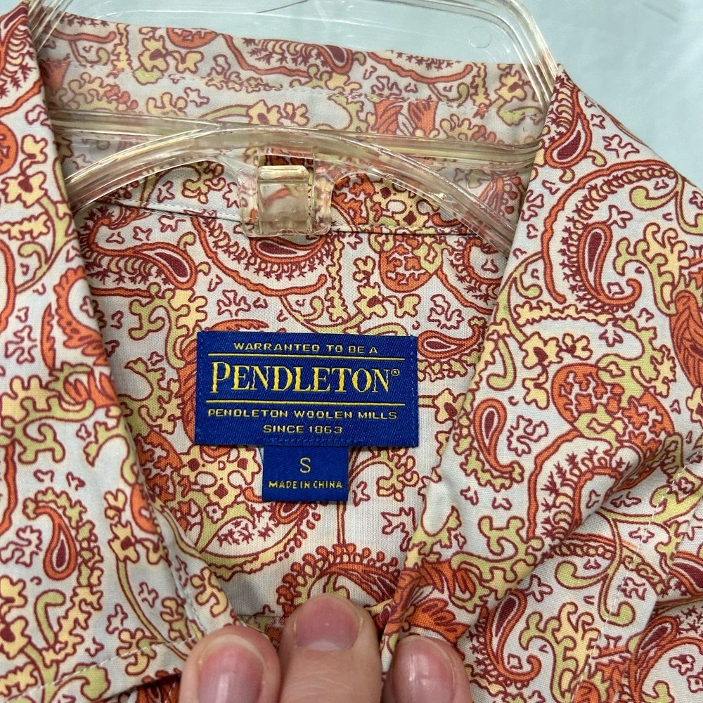 Pendleton Womens Button Down Small 100% Cotton Paisley Print Breathable Summer - Picture 3 of 10